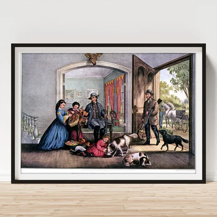 1860s Home From The Woods – Successful Art Print