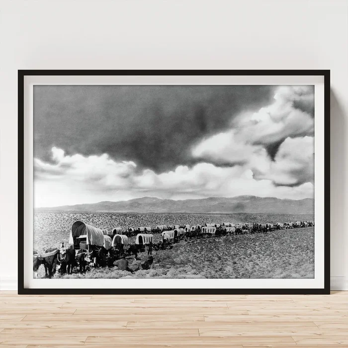 1870s 1880s Montage Of Covered Wagons Art Print