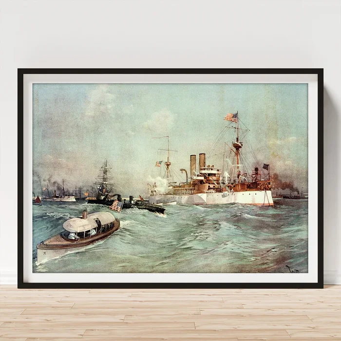 1890s Us Battleship Maine February 14 Art Print