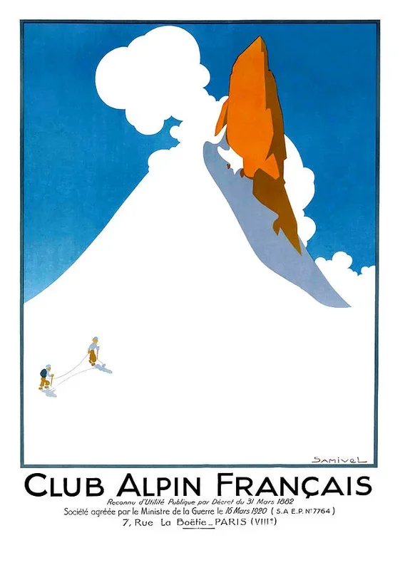 1920 FRANCE French Alpine Club Poster