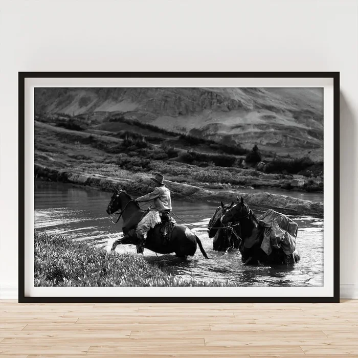 1920s Cowboy Wearing Angora Chaps Art Print