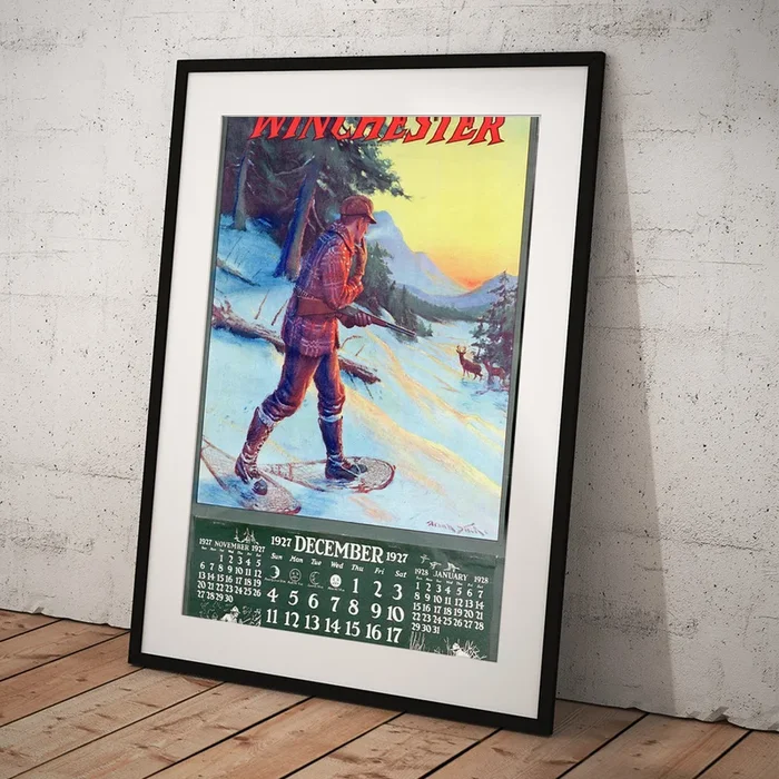 1927 Winchester Repeating Arms And Ammunition Calendar Art Print
