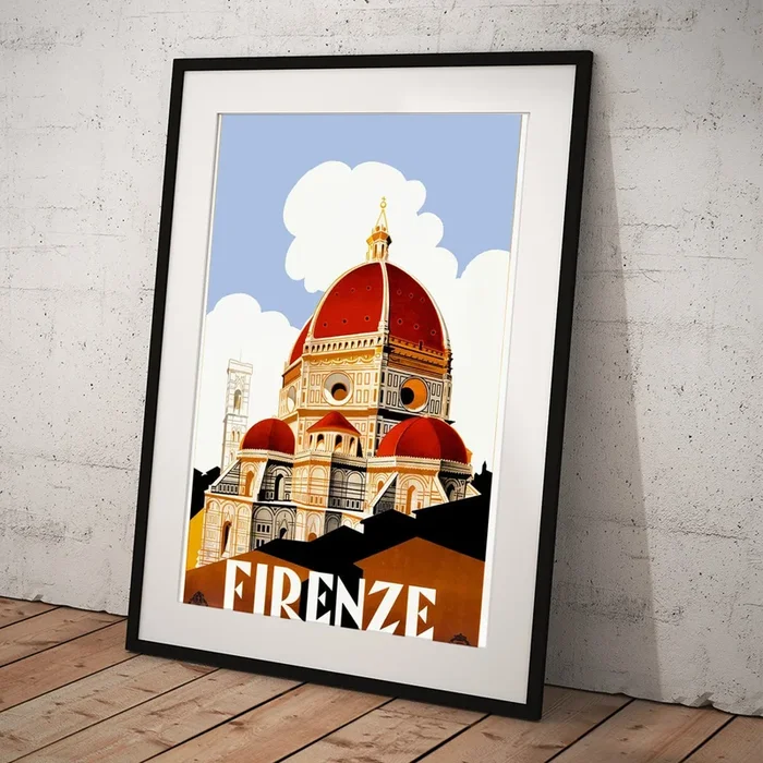 1930 Florence Italy Duomo Travel Poster Art Print