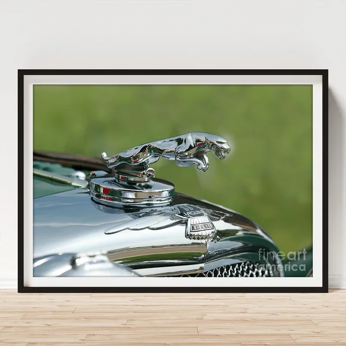1936 Jaguar Ss Flying Car Hood Ornament Art Print