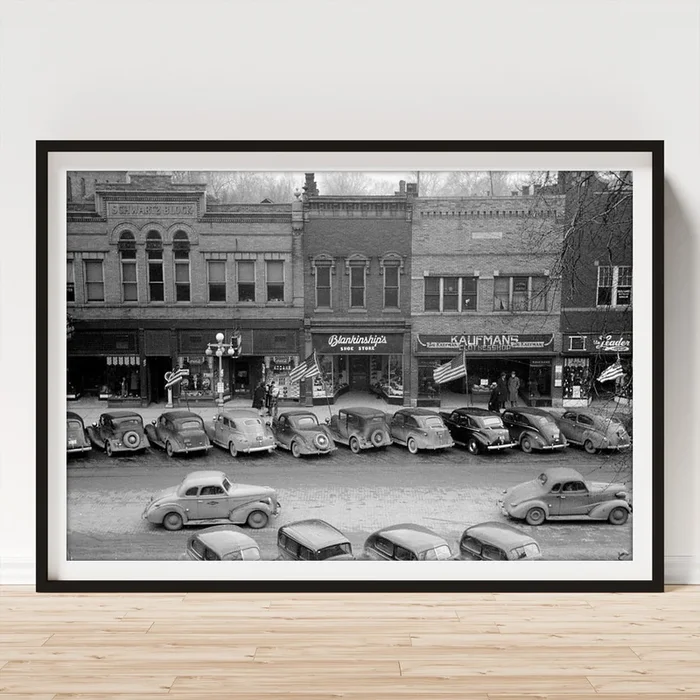 1940 Main street Salem Illinois Vintage Photograph Art Print