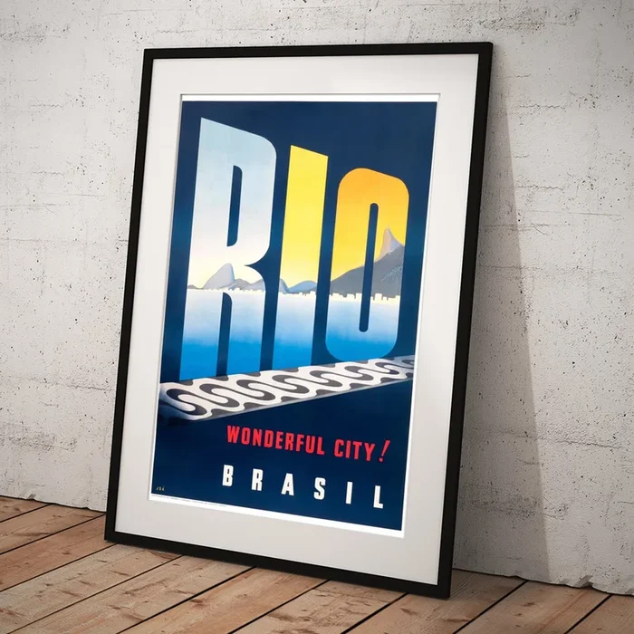 1950 Brazil Rio De Janeiro Travel Poster Art Print