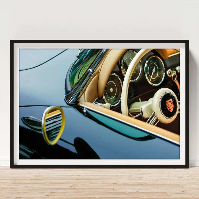 1956 Porsche 356 A Speedster Steering Wheel Emblem #2 Art Print
