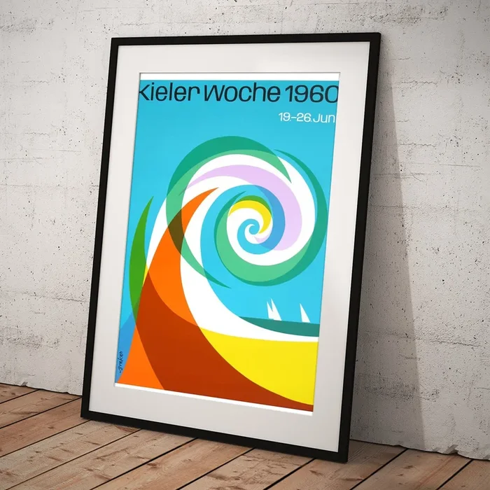 1960 Germany Kiel Regatta Sailing Poster Art Print
