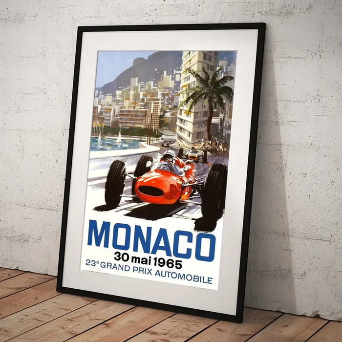 1965 Monaco Grand Prix Racing Poster Art Print