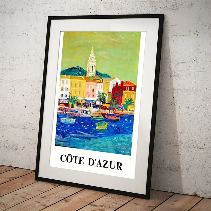 1966 FRANCE Cote D’ Azur Train Travel Poster Art Print