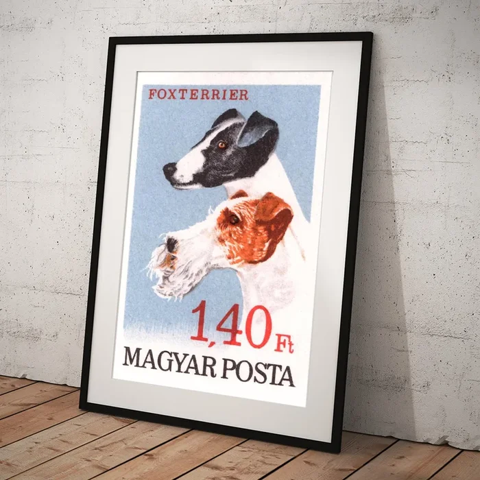 1967 HUNGARY Fox Terrier Postage Stamp Art Print