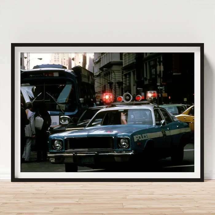 1980s Street Level View Police Car New Art Print