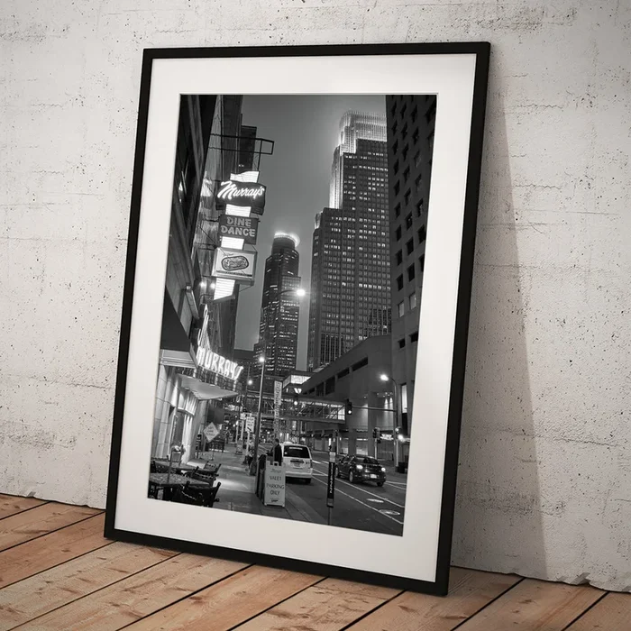 6th Street Minneapolis – black and white Art Print