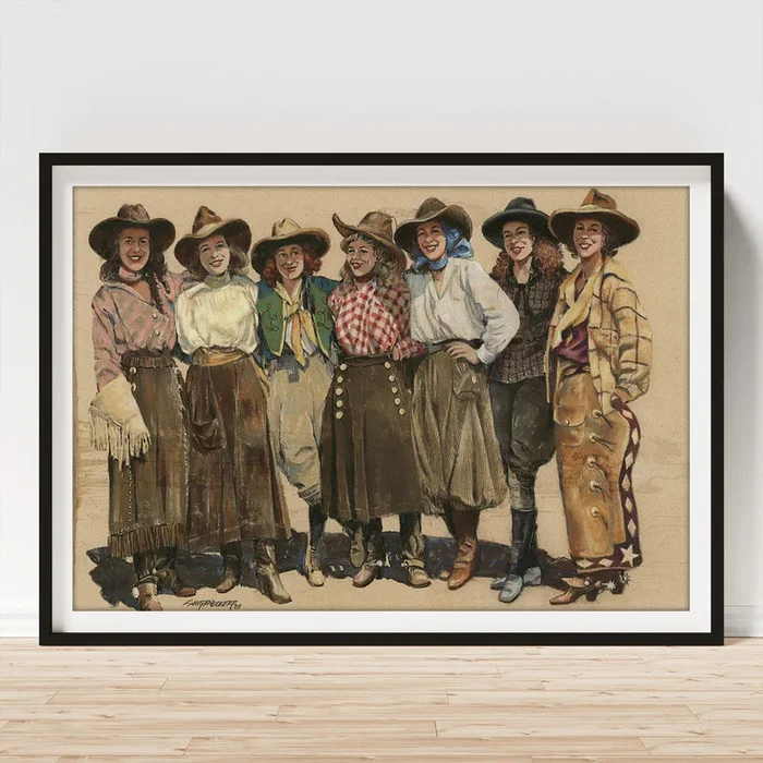 7 Cowgirls – Old Time 1920’s Art Print