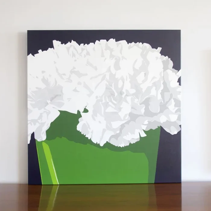 ‘3D Carnations’ (2016) Acrylic painting by Susan Porter