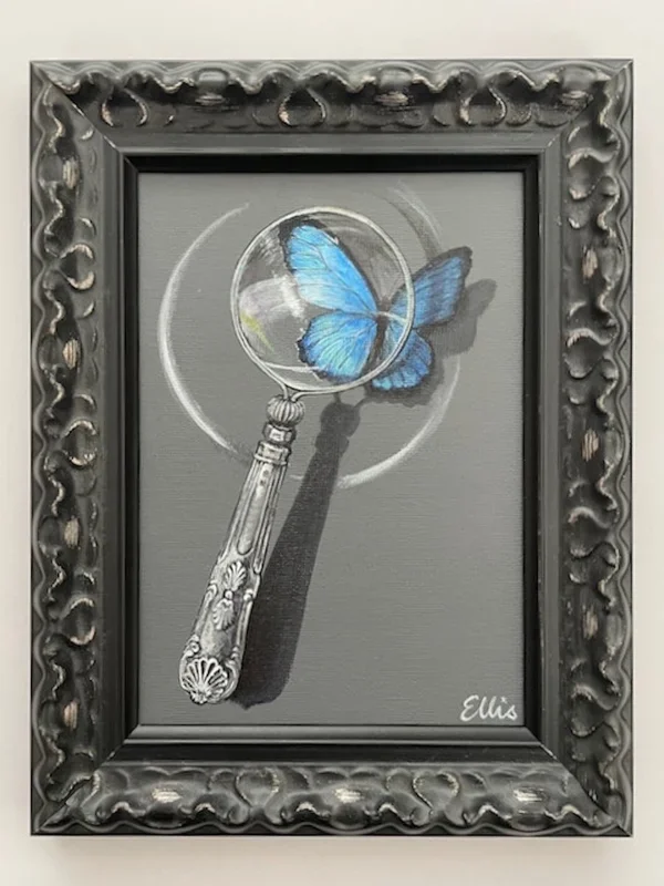 ‘Blue Butterfly’ (2021) Acrylic painting by ellisartworks