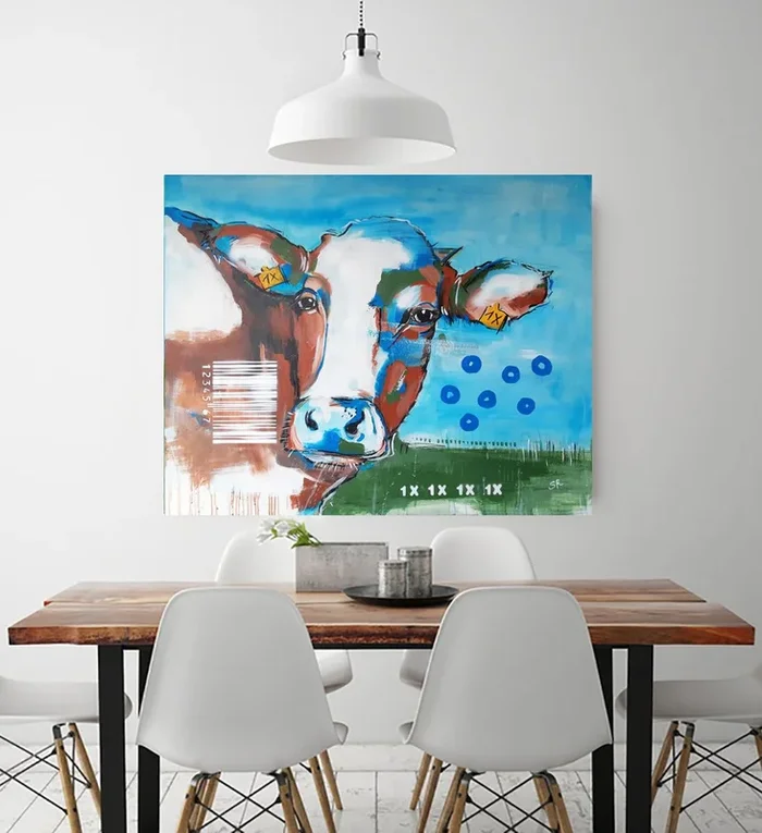 ‘COW 1X’ – Workseries Cows Coded (2016) Acrylic painting by Stefanie Rogge
