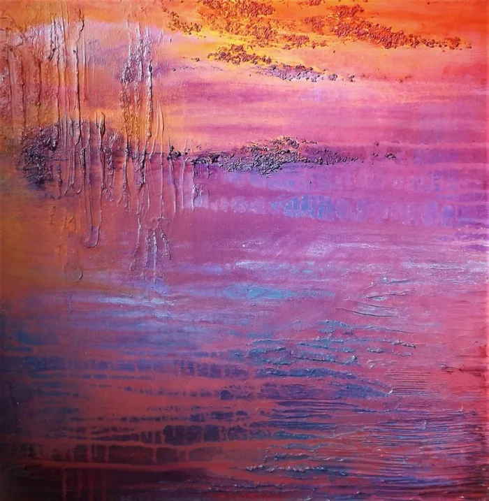 ‘Island Sunset’ – Modern art (2016) Acrylic painting by Lisa Price