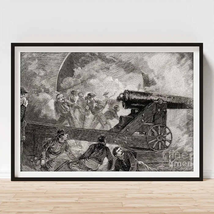 A casemate during the bombardment at the Battle of Fort Sumter, 1861 Art Print