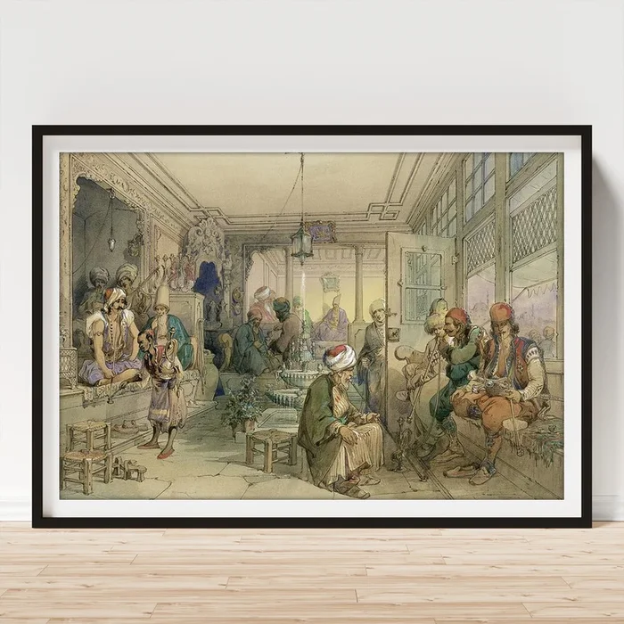 A Coffee House, Constantinople, 1854 Art Print