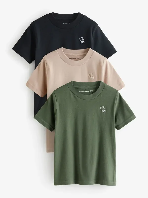 Abercrombie & Fitch Green 3 Pack Short Sleeve T-Shirts