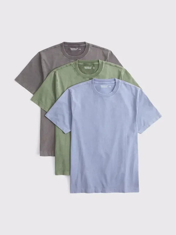 Abercrombie & Fitch Green Short Sleeve T-Shirts 3 Pack