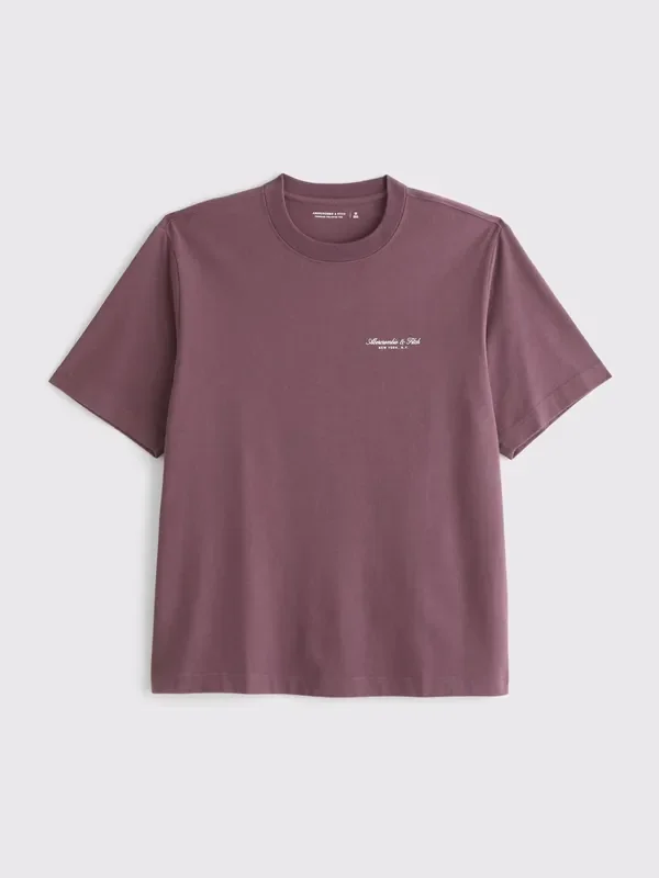 Abercrombie & Fitch Pink Logo Crew Neck T-Shirt