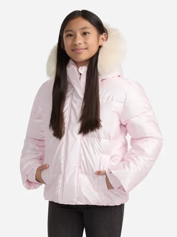 Abercrombie & Fitch Pink Shiny Puffer Jacket