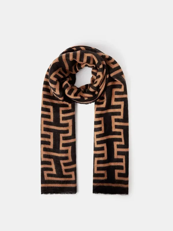 Accessorize Black Geometric Print Blanket Scarf