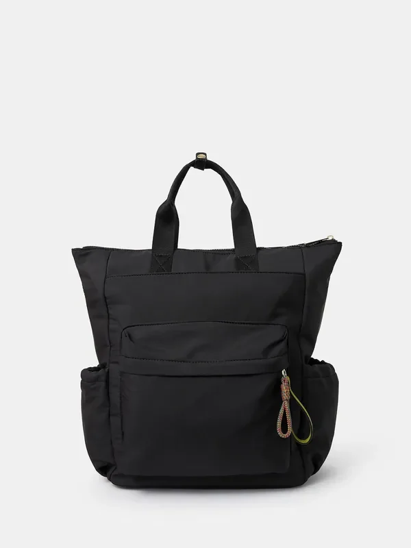 Accessorize Black Nylon Top Handle Backpack