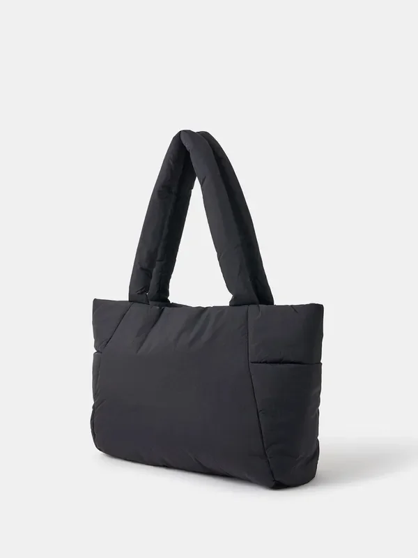 Accessorize Black Quilted Tote Bag