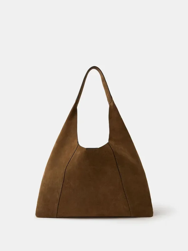 Accessorize Brown Extra Larger Suede Shoulder Bag