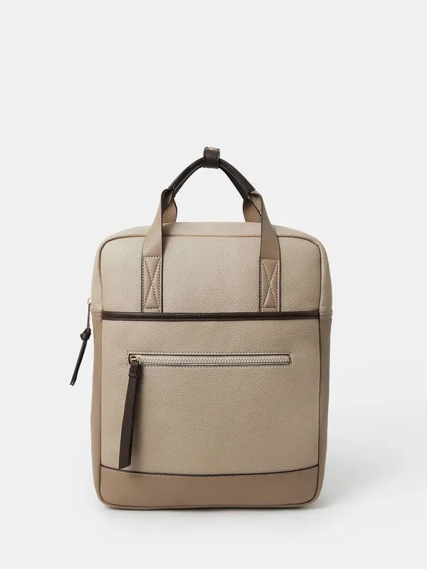 Accessorize Brown Pocket Top Handle Backpack