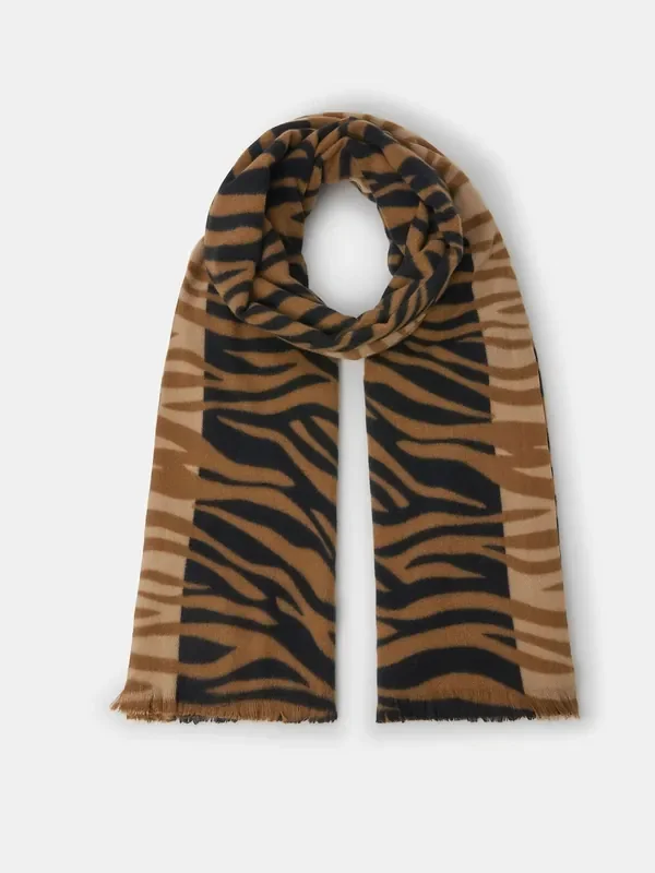Accessorize Brown Tiger Print Blanket Scarf