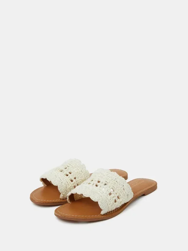 Accessorize Cream Crochet Sandals