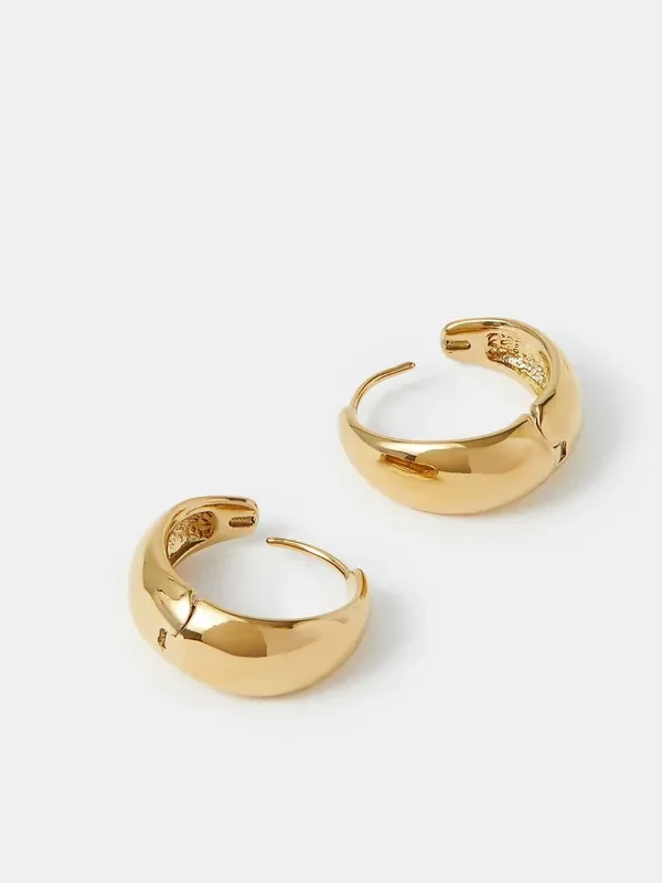 Accessorize Gold Tone 14ct Clasp Hoop Earrings
