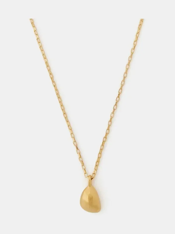 Accessorize Gold Tone Stainless Steel Molten Nugget Pendant Necklace
