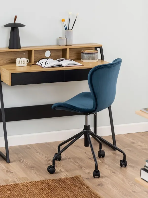 Actona Black Oak Reece 1 Drawer Office Desk