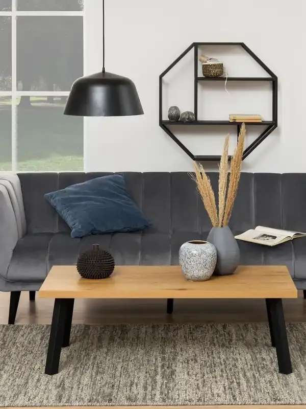 Actona Black Seaford Octagonal Metal Wall Shelf