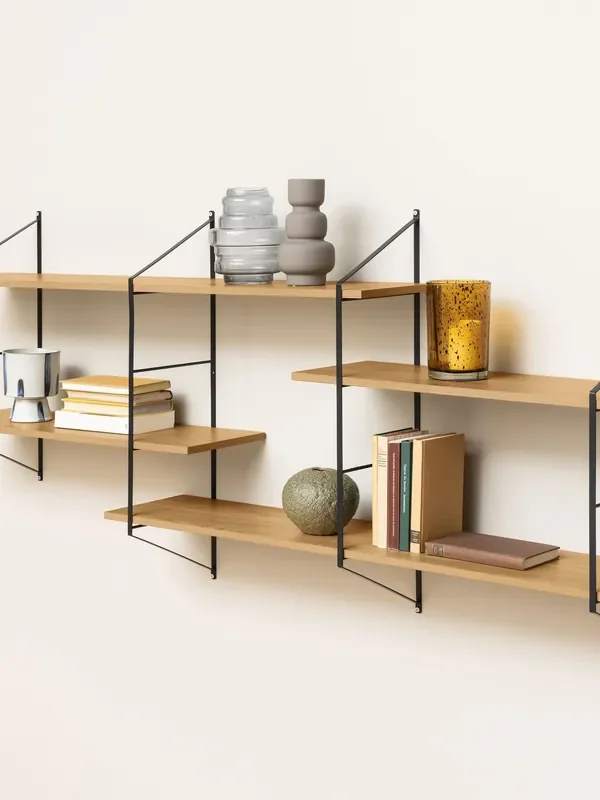 Actona Oak Belfast Wall Unit with 4 Shelves