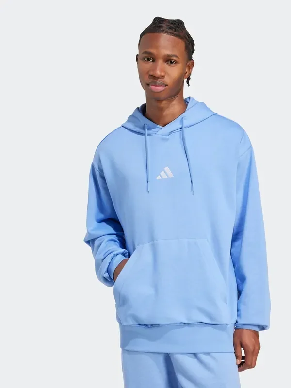adidas Blue Dark Essentials Feelcozy Fleece Hoodie