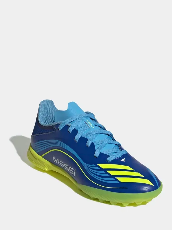adidas Blue/Yellow Kids F50 Messi League Turf Boots
