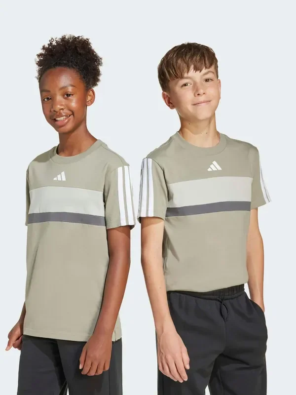 adidas Green Seasonal Essentials Tiberio 3-Stripes Kids T-Shirt