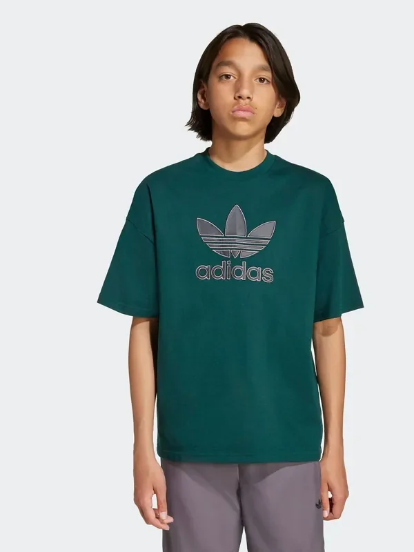 adidas Originals Dark Green Oversize Trefoil T-Shirt