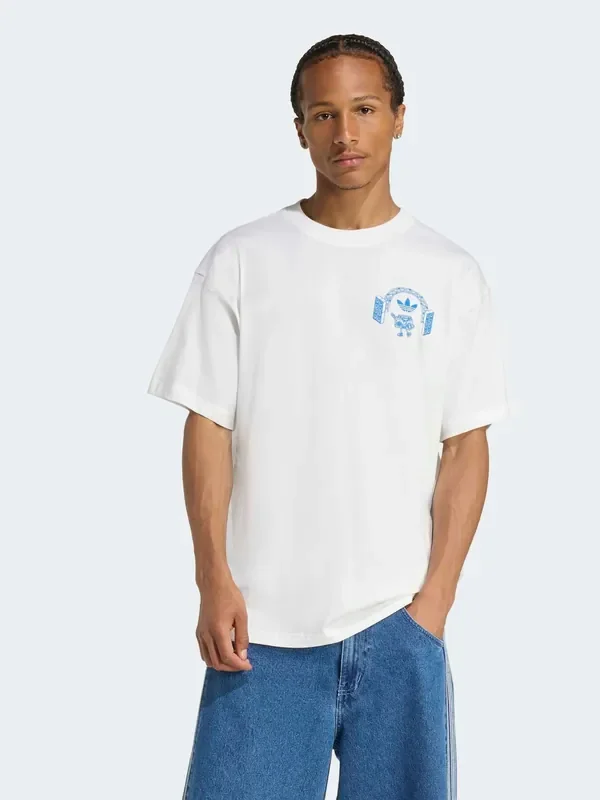 adidas Originals White/Blue T-Shirt