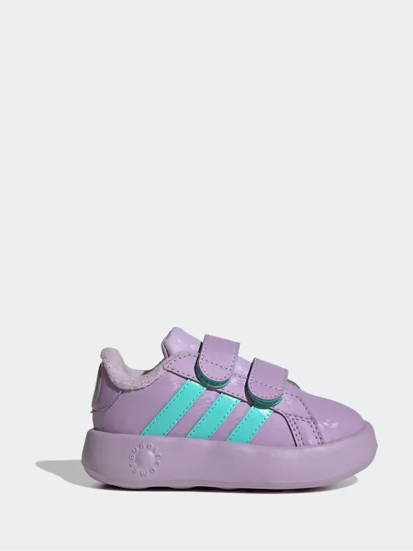 adidas Purple Disney Frozen Grand Court Hook and Loop Infant Trainers