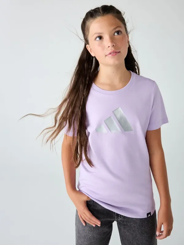 adidas Purple Everyday Glam Graphic Print Kids T-Shirt