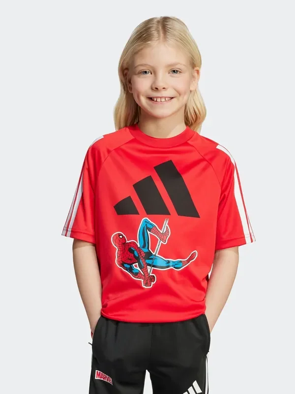 adidas Red Marvel Spider-Man T-Shirt Little Kids