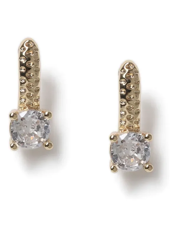 Aela Gold Tone Cubic Zirconia Piercing Stud Earrings