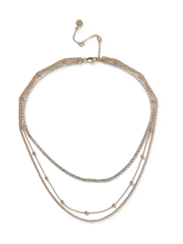 Aela Gold Tone Cup Chain Multirow Necklace